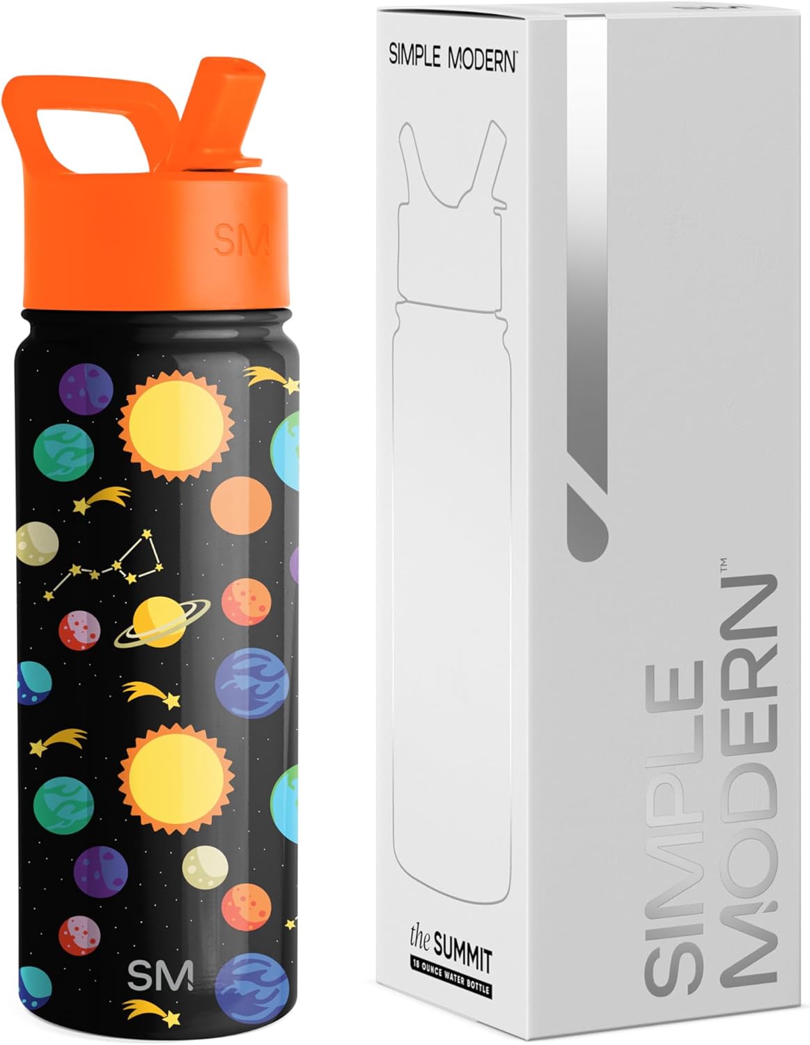 Simple Modern Kids Water Bottle with Straw Lid | 14oz Insulated Stainless Steel Kids Tumbler & Spill Proof Toddler Cup for School, Girls, Boys | Summit | Chloe Floral - Colors A