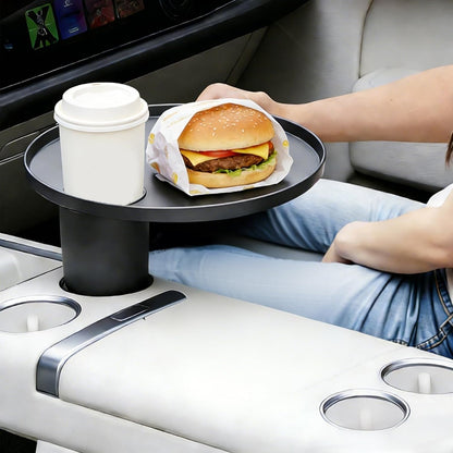 Car Tray 360° Rotating Cup Holder Table Organizer for Car Center Console Car Accessories Compatible with Most Vehicle