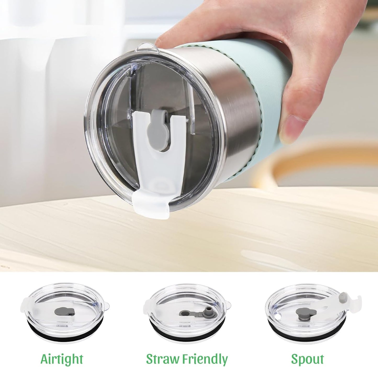 Water Tumbler with Lids, 6 Pack Stainless Steel Spill Proof Reusable Stacking 16oz Drinking Cups with Lids for Kids and Adults