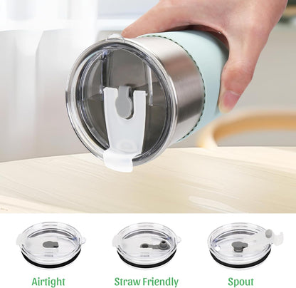 Water Tumbler with Lids, 6 Pack Stainless Steel Spill Proof Reusable Stacking 16oz Drinking Cups with Lids for Kids and Adults