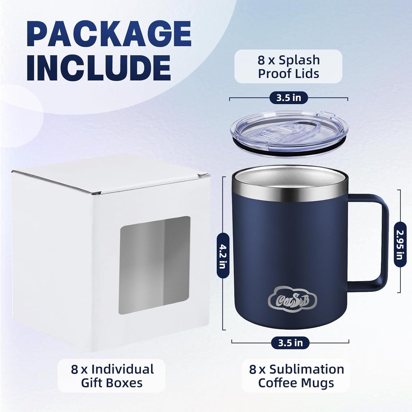 12oz Insulated Coffee Mug with Handle, Stainless Steel Wide Mouth Travel Tumblers with Lid, Double Wall Vacuum Coffee Cup for Camping, Office, Army Green 4 Pack