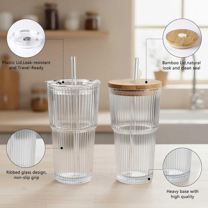 Ruckae 16oz 10 Pack Juice Bottles, Glass Bottles with Lids, Smoothie Cup Lids and Straws, Water Bottle Mason Jar Drinking Glasses for Juicing, Smoothies, Kombucha