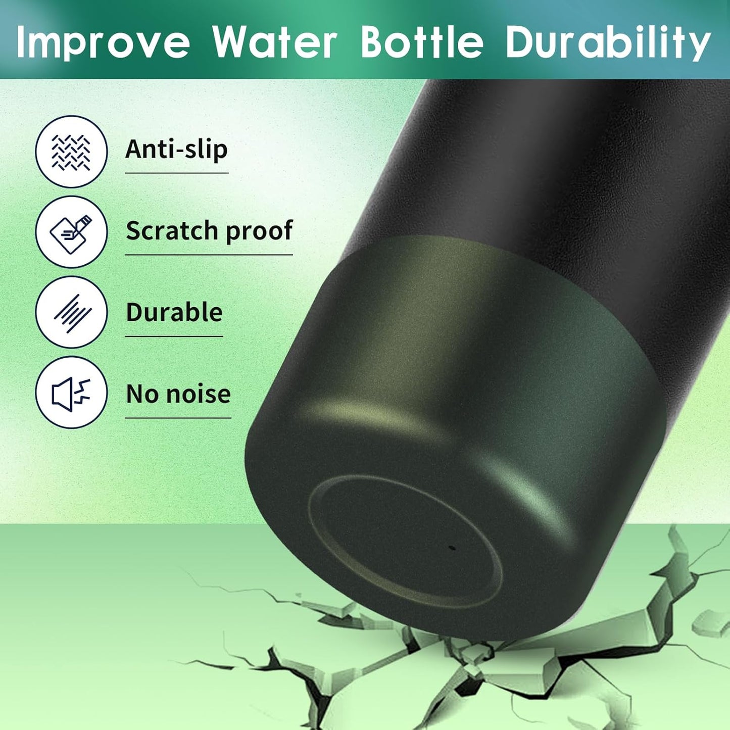 Chameleon Silicone Water Bottle Boot, Compatible with Stanley & Hydro Flask Tumbler 2.8-2.95in Bottom Anti-Slip Protector Rubber Sleeve