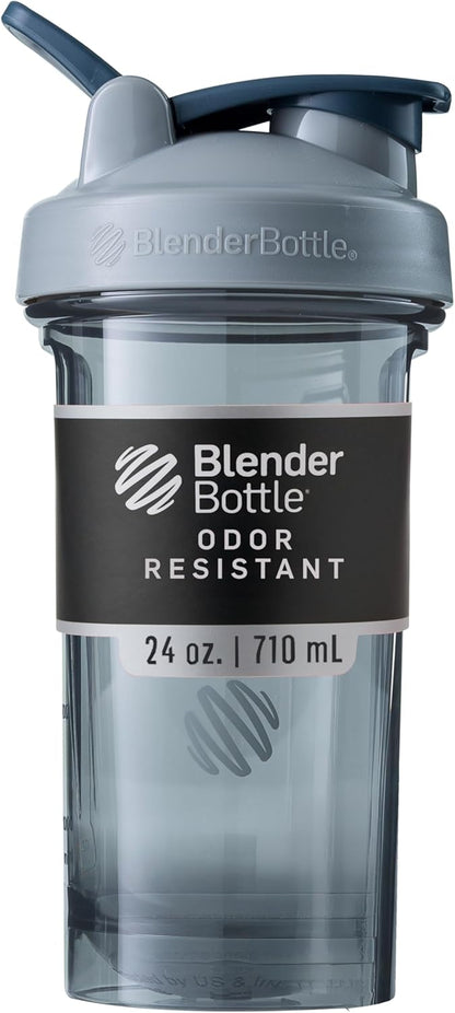 BlenderBottle Shaker Bottle Pro Series Perfect for Protein Shakes and Pre Workout, 24-Ounce, Black