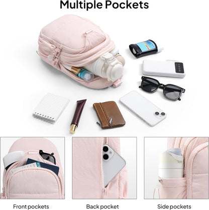 TOPEAST Sling Bag for Women, Anti-Theft Crossbody Bag with RFID Blocking & Water Bottle Holder for Travel, Water-resistant