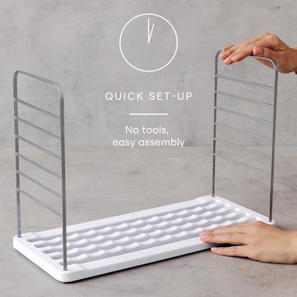 YouCopia UpSpace Water Bottle and Travel Mug Cabinet Organizer, Adjustable Storage Rack for Kitchen Organization, 3-Shelf