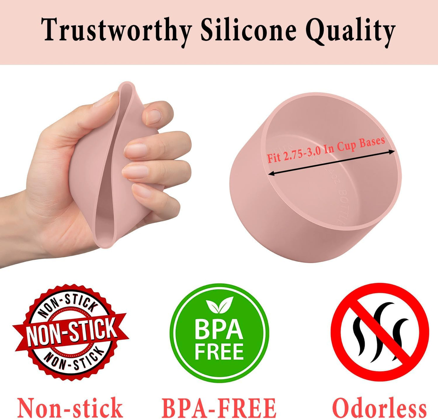 KTKUDY 2-Pack Silicone Boot for Stanley Tumbler 40 30 20 oz & Intended for Hydro Flask 12-24 oz - Cup Boot fit Select Yeti, Simple Modern, Owala Water Bottle - Bottom Cover Accessories Fit Stanley Cup