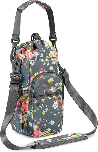 sportsnew Water Bottle Holder 40oz Crossbody Insulated Cup Sleeve Water Bottle Carrier Sling Bag with Phone Pocket, Walking