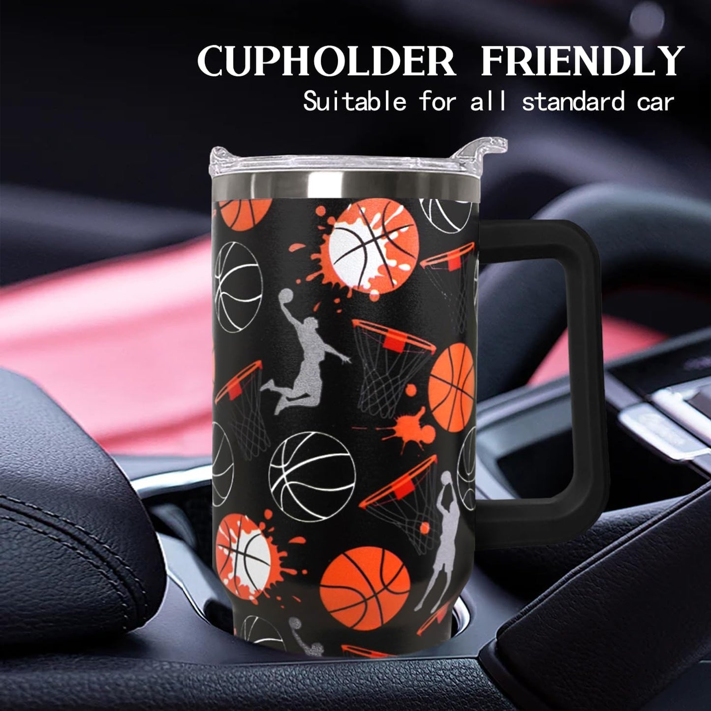 Ceovfoi 40 oz Pickleball Coffee Mug Vacuum Insulated Travel Tumbler with Handle, Lid & Straw - Perfect Pickleball Gifts for Players, Coaches, Lovers | Pickleball Accessories