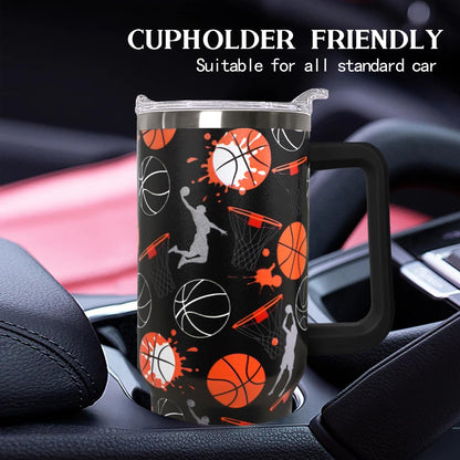 Ceovfoi 40 oz Pickleball Coffee Mug Vacuum Insulated Travel Tumbler with Handle, Lid & Straw - Perfect Pickleball Gifts for Players, Coaches, Lovers | Pickleball Accessories