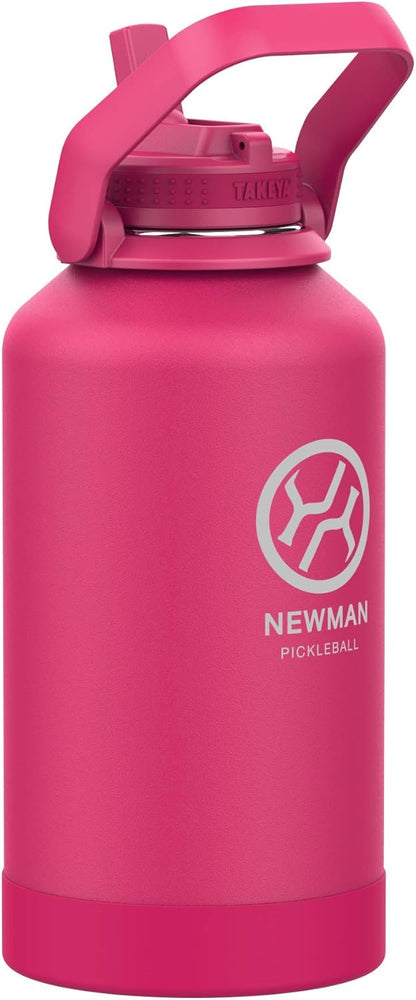 Takeya Pickleball Stainless Steel Insulated Water Bottle with Choice of Lid and Carry Handle, 32 Ounce, Dropshot Teal