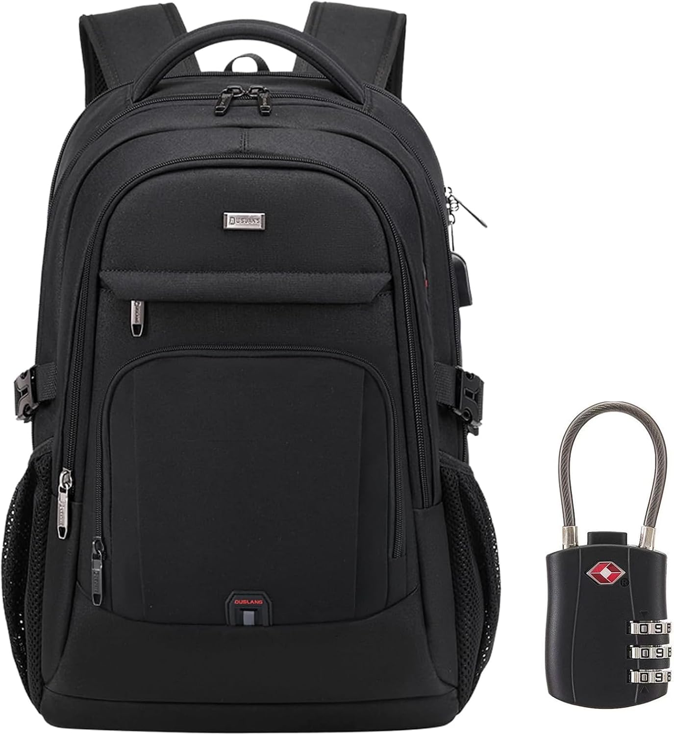 DUSLANG 17 Inch Laptop Backpack for Travel Water Resistant College Backpack for Men/Women Laptop Bag with USB Charging Port,Black - Colors B