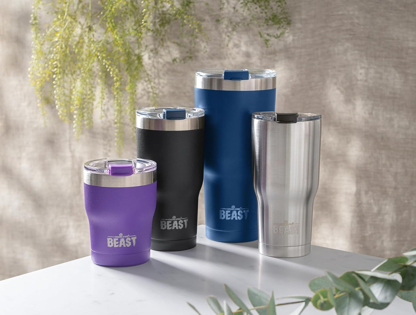 Beast 10 oz Tumbler Stainless Steel Vacuum Insulated Coffee Ice Cup Double Wall Travel Flask (Arctic White)