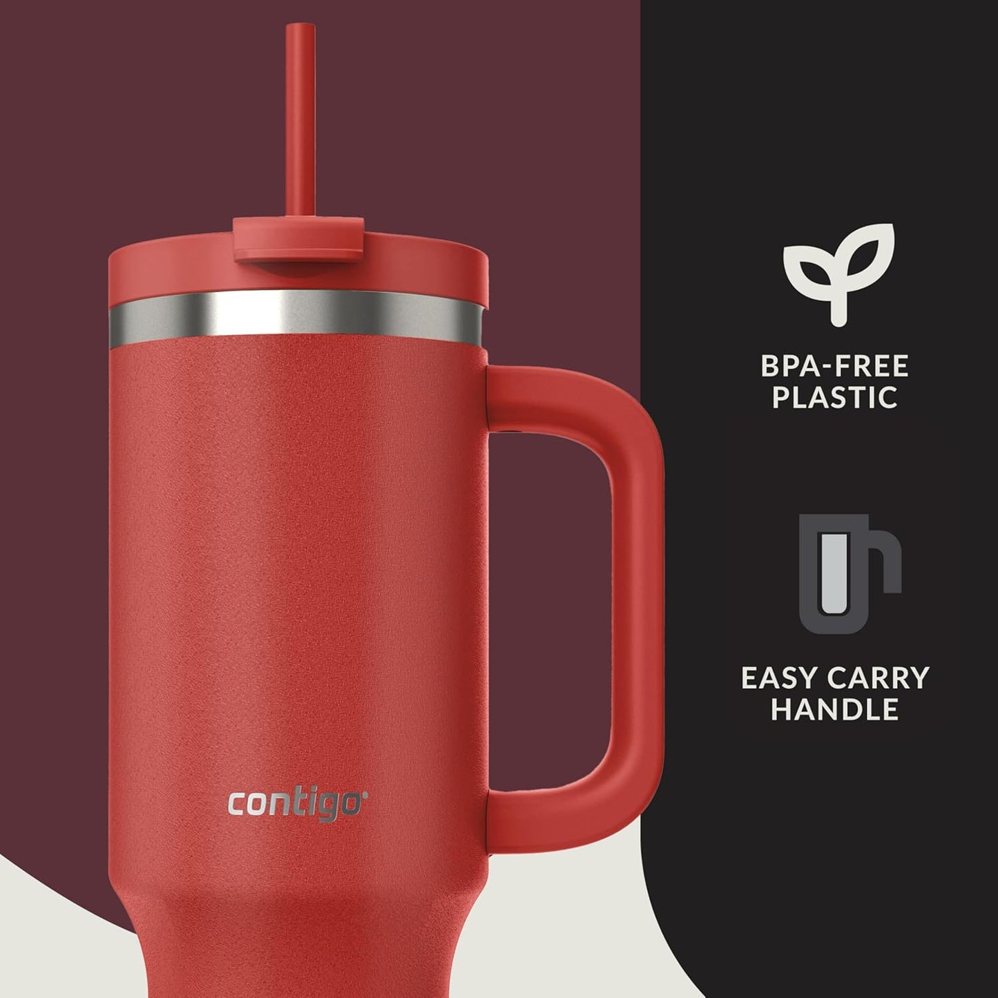 Contigo Streeterville 40oz Tumbler, Stainless Steel Vacuum Insulated, Leak-Proof, Cold for 29 Hours, Reef