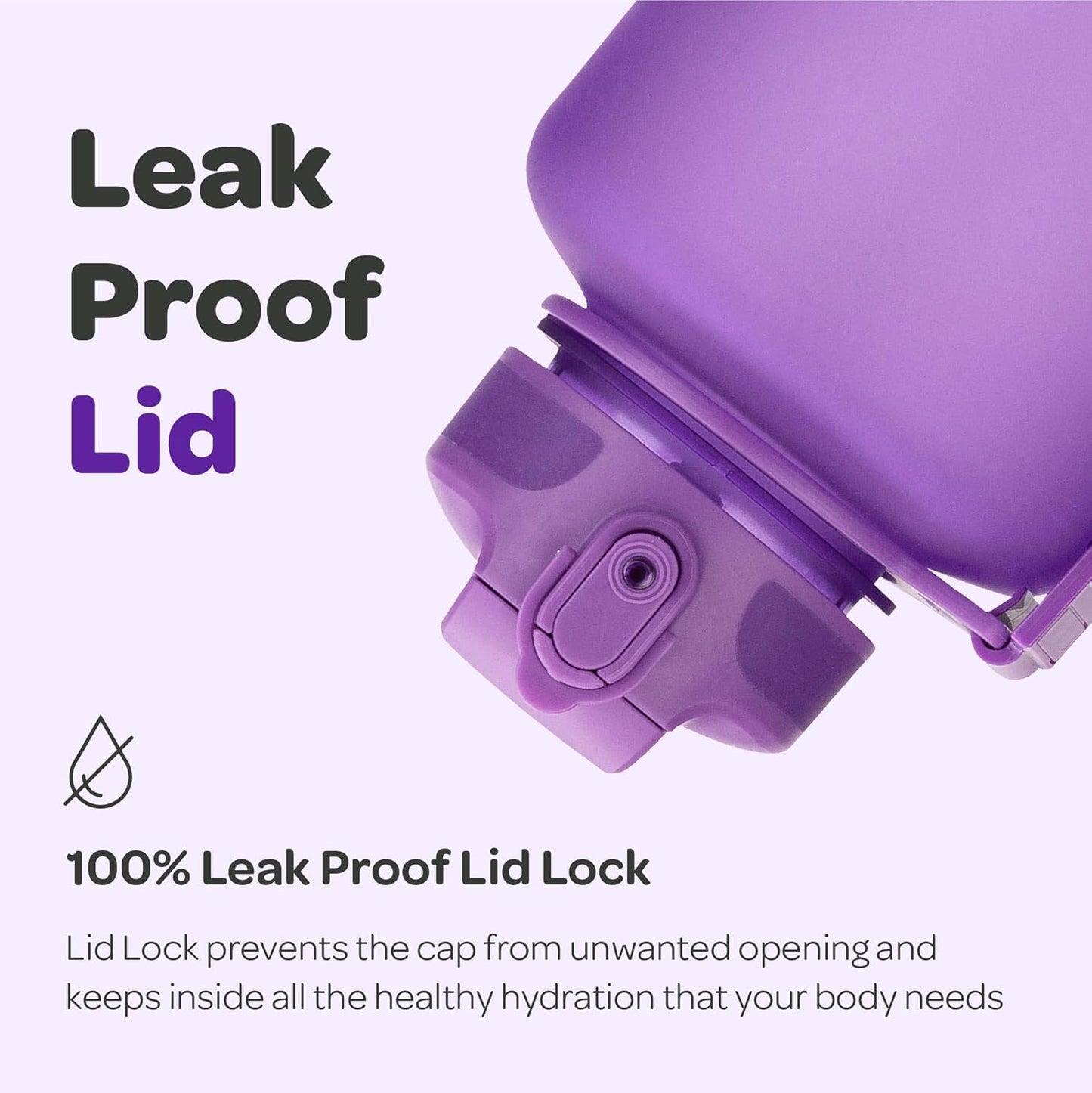 Hydracy Water Bottle with Time Marker -Large BPA Free Water Bottle & No Sweat Sleeve -Leak Proof Gym Bottle with Times to Drink - Ideal for Fitness Sports & Outdoors