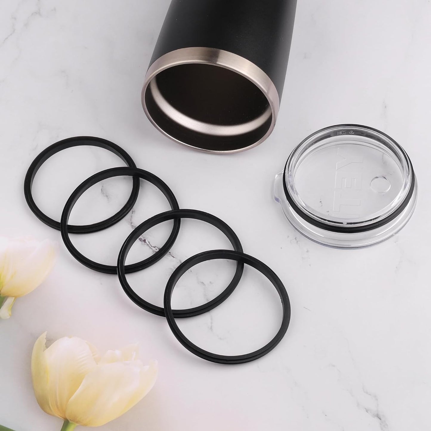 Silicone Seal Replacement Gaskets for Yeti 30 Oz Tumbler Lid, BPA-Free Rubber O-Ring Parts for Long-Lasting Leak Protection, 4 Pack