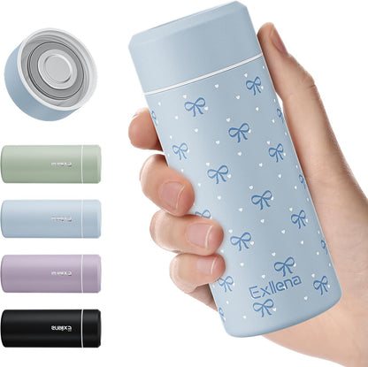【Upgraded】Exllena Small Insulated Water Bottle 12 oz/350ml– Mini Insulated Water Bottle for Hot & Cold Drinks, Perfect Small Water Bottle for Travel, Purse...(Greyish Blue)