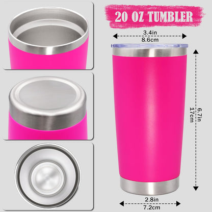 20 oz Tumbler Coffee Travel Tumblers Bulk with Lid Stainless Steel Double Wall Vacuum Insulated Mug Powder Coated Cups fit Car Cupholder for Hot and Cold - Stainless Steel, 4Pack