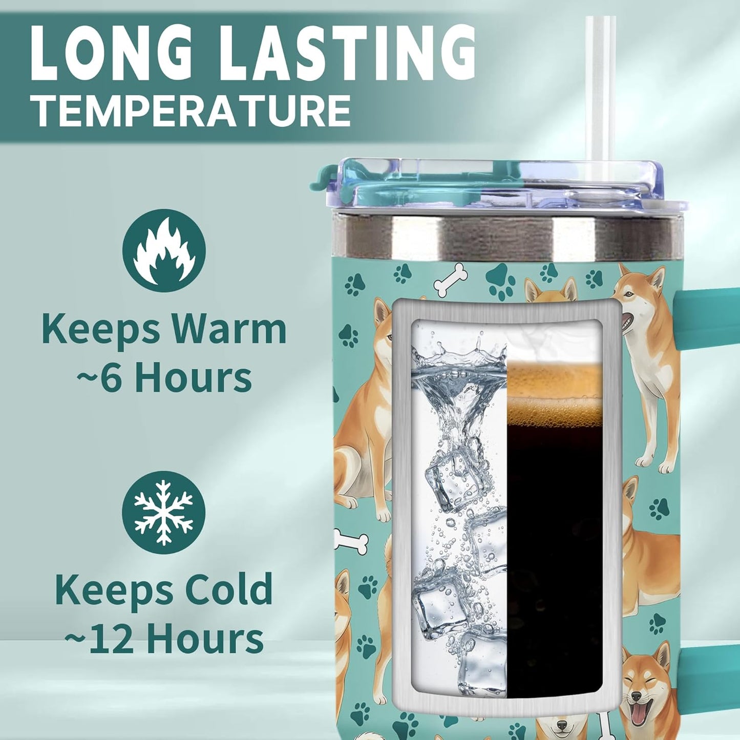 Beagle Gifts for Women Men, 40oz Stainless Steel Insulated Tumbler Travel Cup Mug, Funny and Unique Beagle Gifts for Dog Lover - Colors B