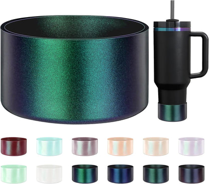 Glossy Gradient Silicone Boot, Compatible with Stanley H2.0 20-40oz & IceFlow 20-30oz, Chameleon Metallic Shimmer Cup Sleeve Protector for Hydroflask and Bottle Bottom with 2.8-3in