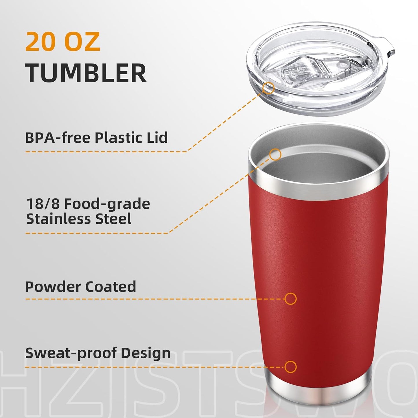 20 oz Tumbler with Lid Stainless Steel Insulated Tumblers Double Wall Vacuum Coffee Mug Powder Coated Tumbler Cups for Cold and Hot Drinks, Tropical Pink, 1 pack