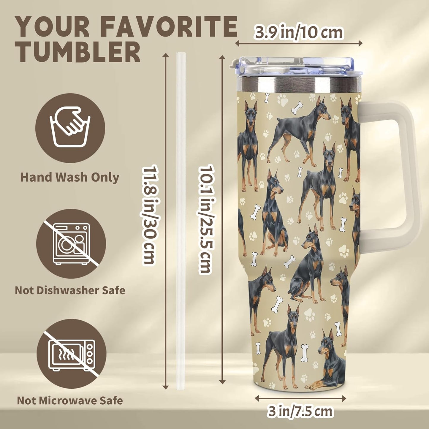Beagle Gifts for Women Men, 40oz Stainless Steel Insulated Tumbler Travel Cup Mug, Funny and Unique Beagle Gifts for Dog Lover - Colors B