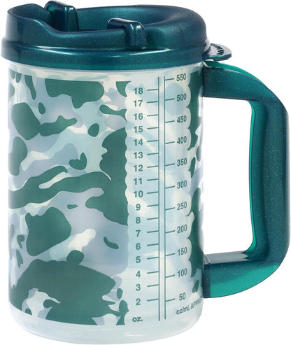 Plum Hill Hospital Cup with Lid and Straw, Large Water Cup with Straw and Handle, Hospital Mugs with Lid and Straw, 20 Oz Blue Medical Water Bottle, Clear Plastic Mug