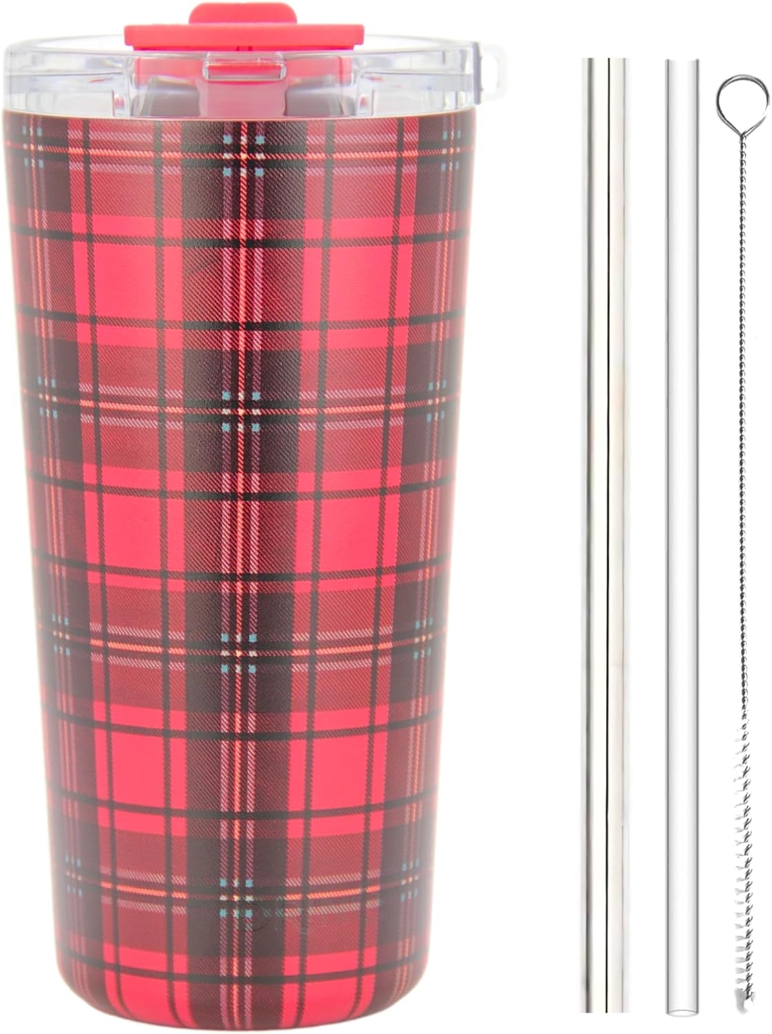 Drinco - 20 oz Stainless Steel Tumbler | Double Walled Vacuum Insulated Mug With Lid, 2 Straws, For Hot & Cold Drinks (20oz Dragonfly)