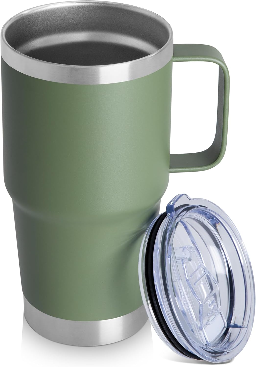 HASLE OUTFITTERS 20oz Tumbler with Handle & Lid, Insulated Stainless Steel Travel Mug, Leakproof Cup for Coffee, BPA-Free Double-Wall Vacuum Tumblers for Hot/Cold Drinks, Commuter, Gym, Office, Blue