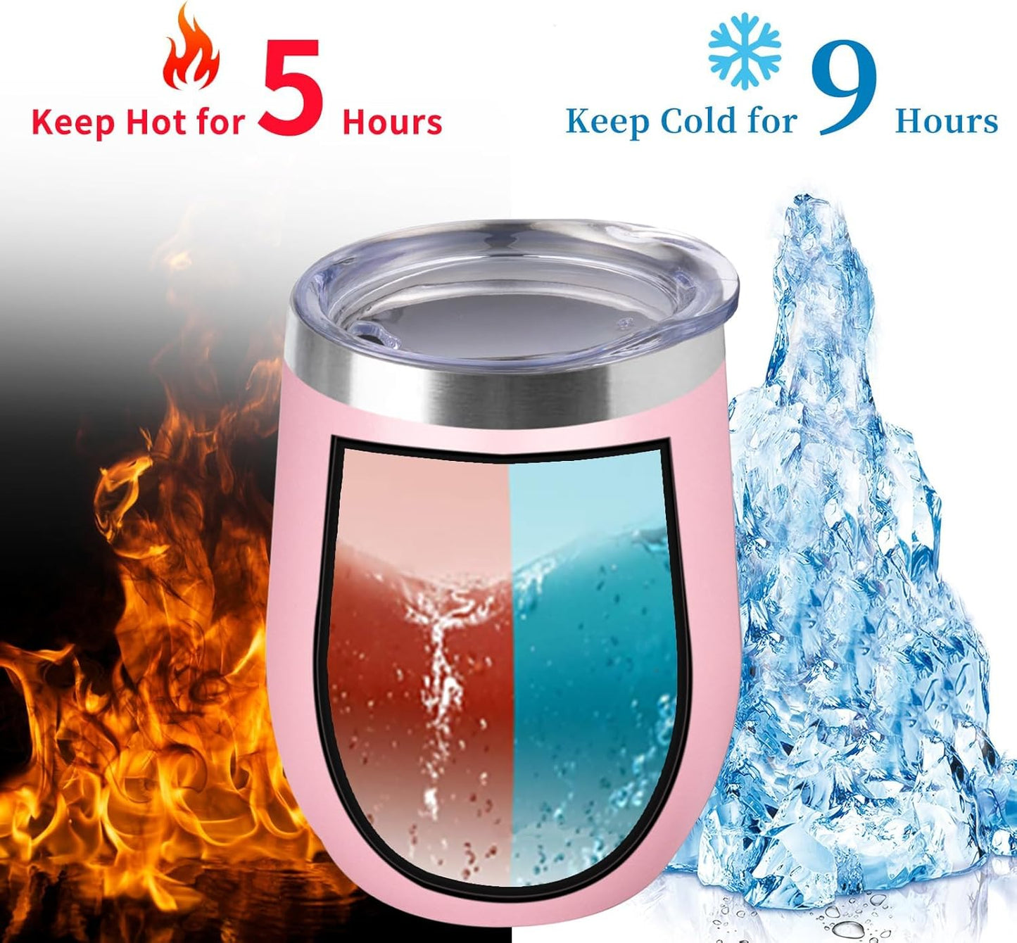 12oz/4 Pack Wine Tumbler Glasses with Lid Stemless Double Wall Vacuum Stainless Steel Travel Tumbler Keeping Cold & Hot for Wine,Coffee,Cocktails,Drinks-Family and Gifts (Multi color-dark)