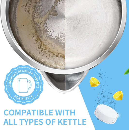 NATRUTH 20 Packs Powerful Limescale Removal,Efficient Water Bottle Cleaning Tablets,Odor-Free KETTLE & Coffee Cup Cleaner Tablets,Descaler for Coffee Machine,Natural Stainless Steel Cup Cleaners