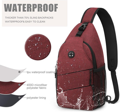 Pritent Crossbody Bags for Women Men Trendy Sling Bag Backpack Casual Chest Bag with Convertible Shoulder Strap