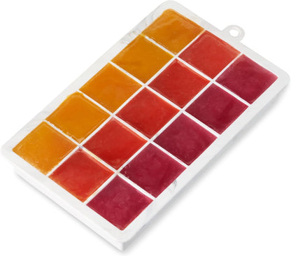 Host Ice Cube Tray, Makes Four 5-Inch Long Cubes, Durable Silicone Trays with Easy Release Design, Perfect for Water Bottles and Highball Glasses, Home Bar Accessories, Set of 1, Marble