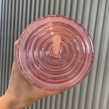 Studded Tumbler With Straw Tumblers With Lids And Straws Iridescent Blue Cups Water Cup With Straw And Lid BPA-Free Double-Wall Plastic for Iced Coffee Cups or Water 24 Oz