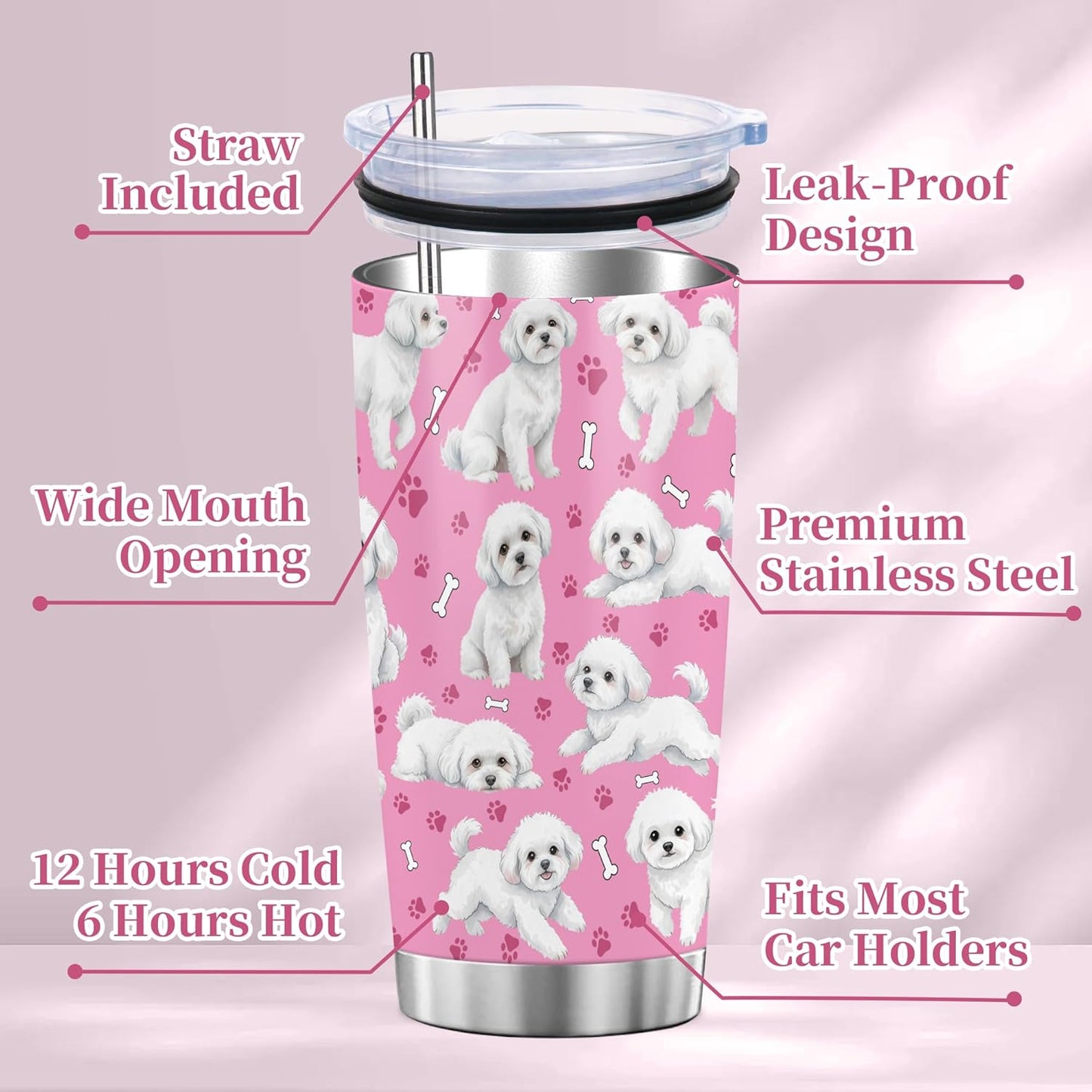 Beagle Gifts for Women Men, 40oz Stainless Steel Insulated Tumbler Travel Cup Mug, Funny and Unique Beagle Gifts for Dog Lover - Colors A