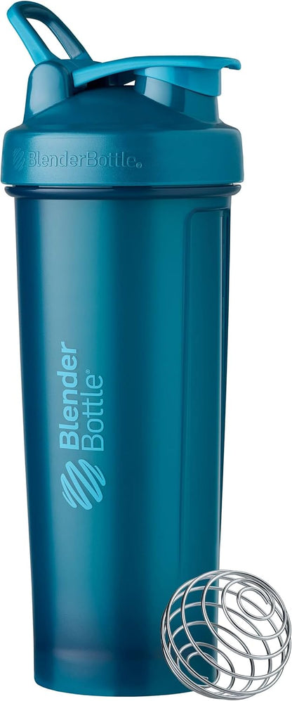 BlenderBottle Classic V2 Shaker Bottle Perfect for Protein Shakes and Pre Workout, 20-Ounce, Clear/Black