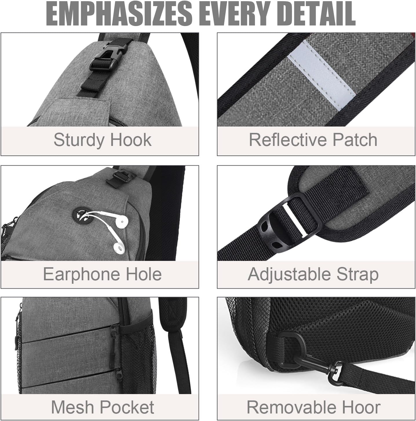 Pritent Crossbody Bags for Women Men Trendy Sling Bag Backpack Casual Chest Bag with Convertible Shoulder Strap