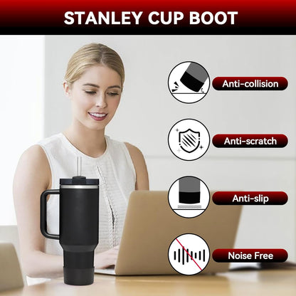 PICcircuit 2PCS for Stanley Boot, Silicone Bottom for Quencher Adventure 40oz 30oz IceFlow 20oz 30oz Bottle&for Hydroflask Tumbler 12-24oz for Stanley Cup Accessories Avoid Scratches&Noise