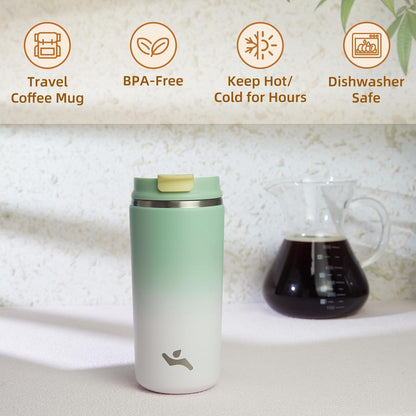 Konokyo Tumbler with Lid, 16 oz Travel Coffee Mug Double Wall Vacuum Stainless Steel Thermal Metal Cup Insulated Water Bottle,Navy Blue