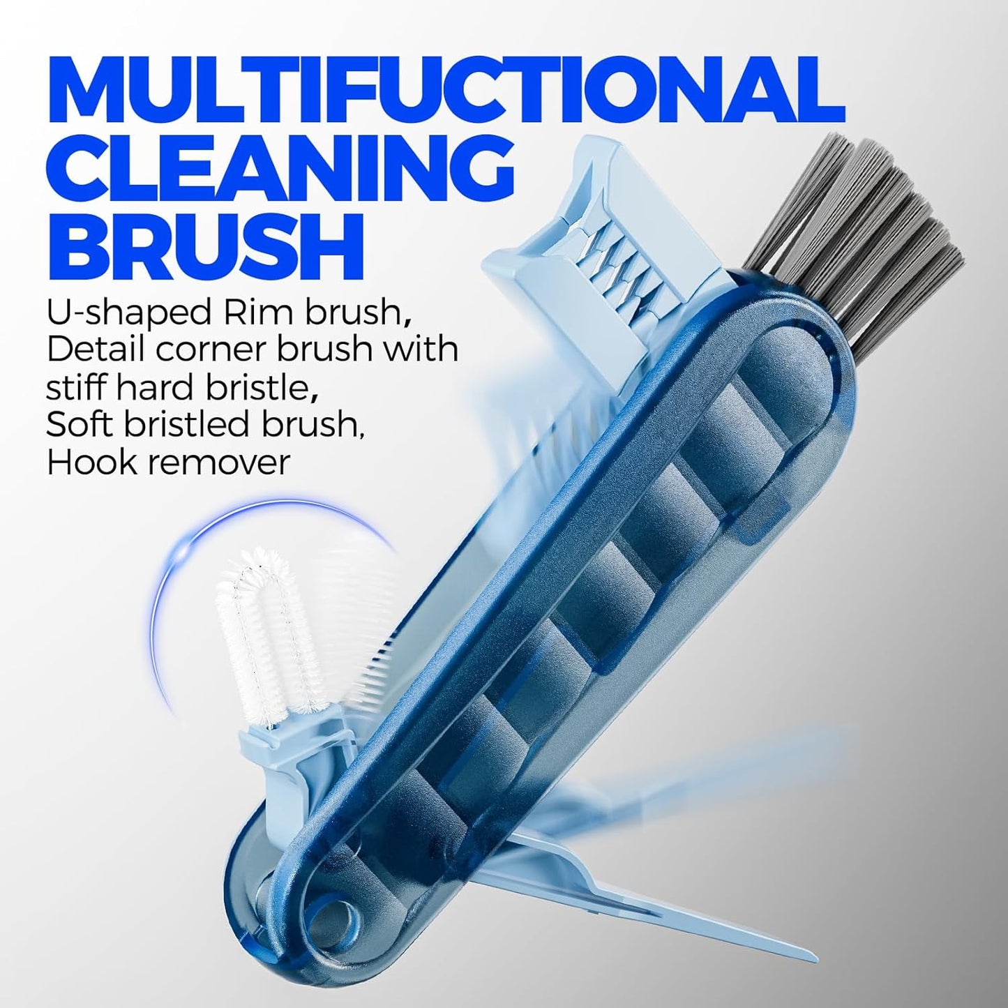 6 PACK Holikme 4 in 1 Cup Lid Cleaning Brush Set with 3 Straws, Multifunctional Bottle Brush, Silicone Cup Lid Gap Cleaner, Durable Bristle Crevice Cleaning Brush,Flat End Brushes,Navy & Black & Olive