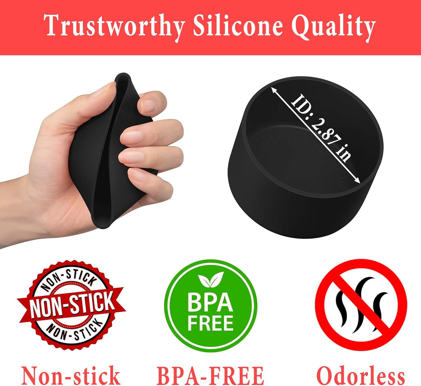 KTKUDY 2Pcs Silicone Boot for Stanley Quencher Tumbler 30 oz 40 oz & IceFlow 20 oz 30 oz & Fit Owala Freesip Water Bottle & Fit Hydro Flask & More - Cup Bottom Accessories Fit Stanley Cup