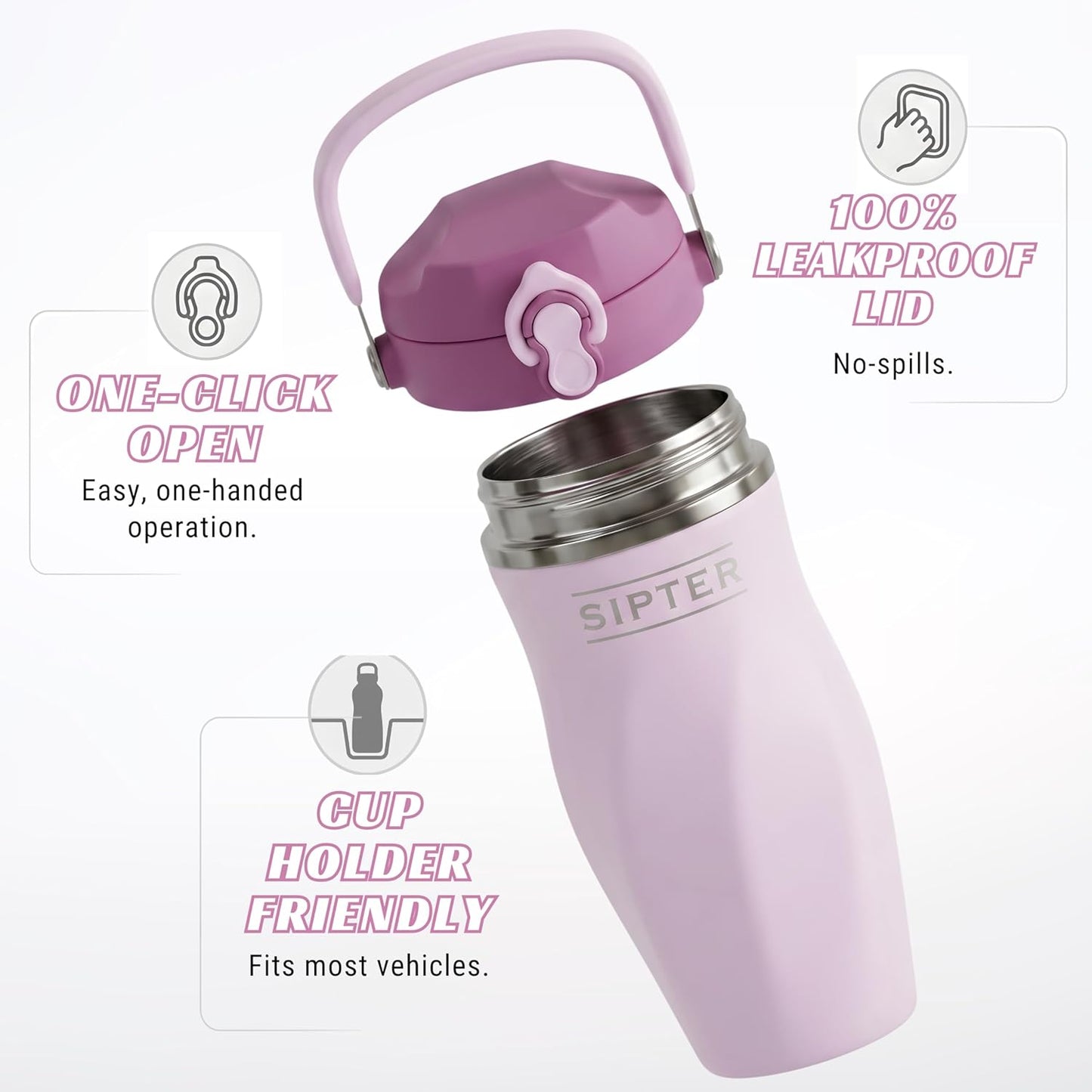 Earth Stone - 24oz Insulated Protein Shaker Bottle - Medical-Grade 316 Stainless Steel - Patent-Pending Clump-Free Design - Odor Proof & Leak-Proof Metal Blender Cup