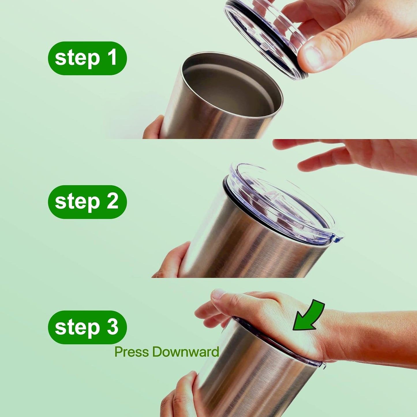 2 Replacement Lids for Stainless Steel Tumbler Travel Cup - Fits OF Inner diameter 3.7 to 3.74 INCH Yeti Rambler and others (Transparent) (30 OZ)