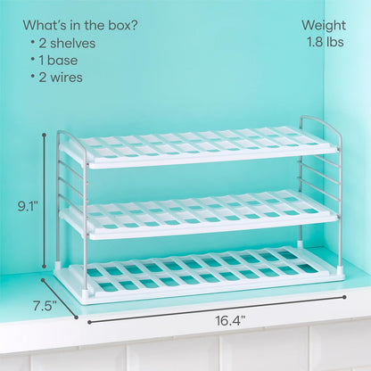 YouCopia UpSpace Water Bottle and Travel Mug Cabinet Organizer, Adjustable Storage Rack for Kitchen Organization, 3-Shelf
