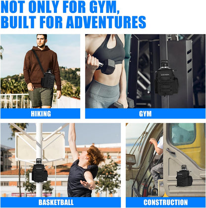 NATURE PIONEOR Magnetic Gym Bag for Men and Women - Magnet Water Bottle Holder Sling Carrier with Crossbody Shoulder Strap,Gym Accessories Pouch,Phone Pockets for Sports,Walking,Travel,Workout