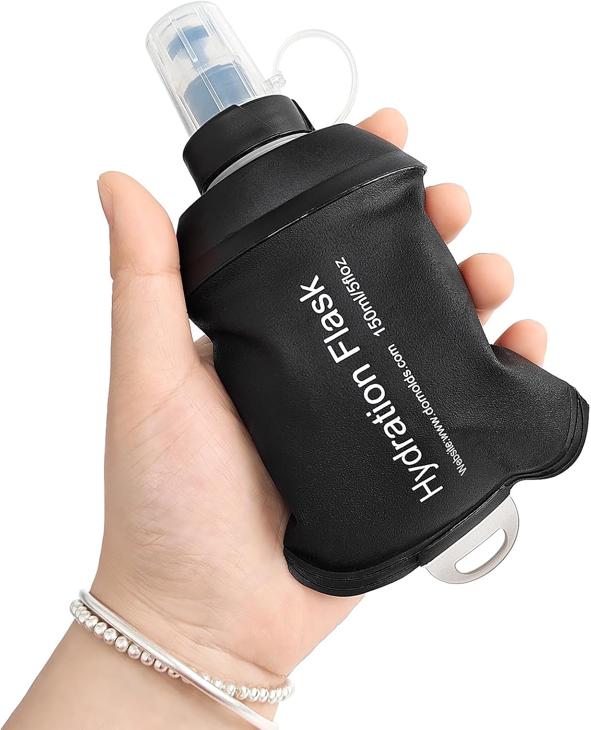GYGYL Soft Flask, TPU Collapsible Soft Water Bottle for Hydration Pack, Running Vest, Leak-Proof Folding Water Bottle for Hiking Cycling Climbing Jogging-250ml Grey