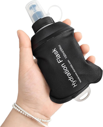 GYGYL Soft Flask, TPU Collapsible Soft Water Bottle for Hydration Pack, Running Vest, Leak-Proof Folding Water Bottle for Hiking Cycling Climbing Jogging-250ml Grey