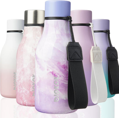 BJPKPK Insulated Water Bottles, 18 oz Stainless Steel Metal Water Bottle with Strap, BPA Free Leak Proof Jugs, Mugs, Flasks, Reusable Thermal Flasks for Sports & Travel, Black - Colors B