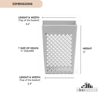 A Bar Above Dishwasher Basket for Reusable Straws and Small Bar Tools, Plastic Straw Basket for Washing Cocktail Picks, Stir Sticks, & Kitchen Accessories, Ideal for Home and Commercial Dishwasher use