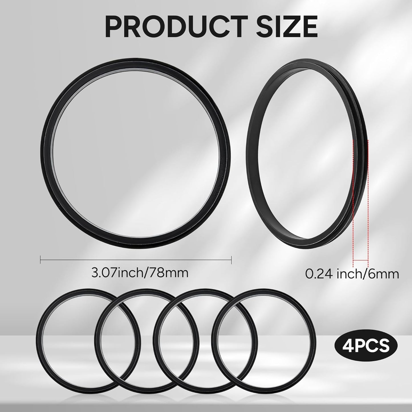 Silicone Seal Replacement Gaskets for Yeti 30 Oz Tumbler Lid, BPA-Free Rubber O-Ring Parts for Long-Lasting Leak Protection, 4 Pack